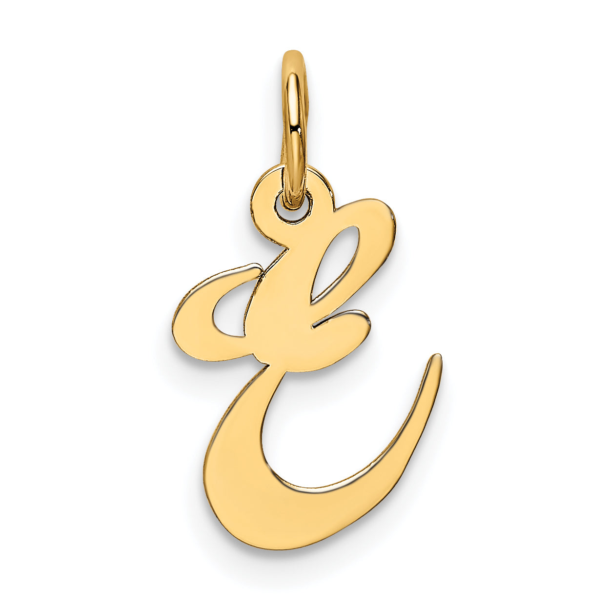 10K Small Fancy Script Initial E Charm Main image