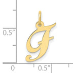 10K Small Fancy Script Initial F Charm