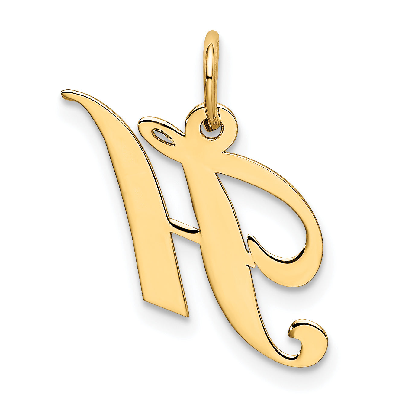 10K Small Fancy Script Initial H Charm
