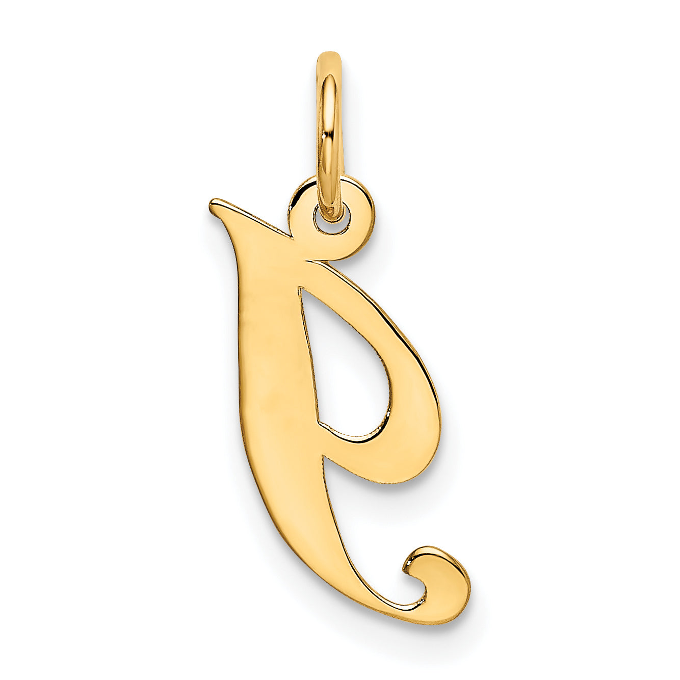 10K Small Fancy Script Initial I Charm