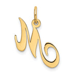 10K Small Fancy Script Initial M Charm