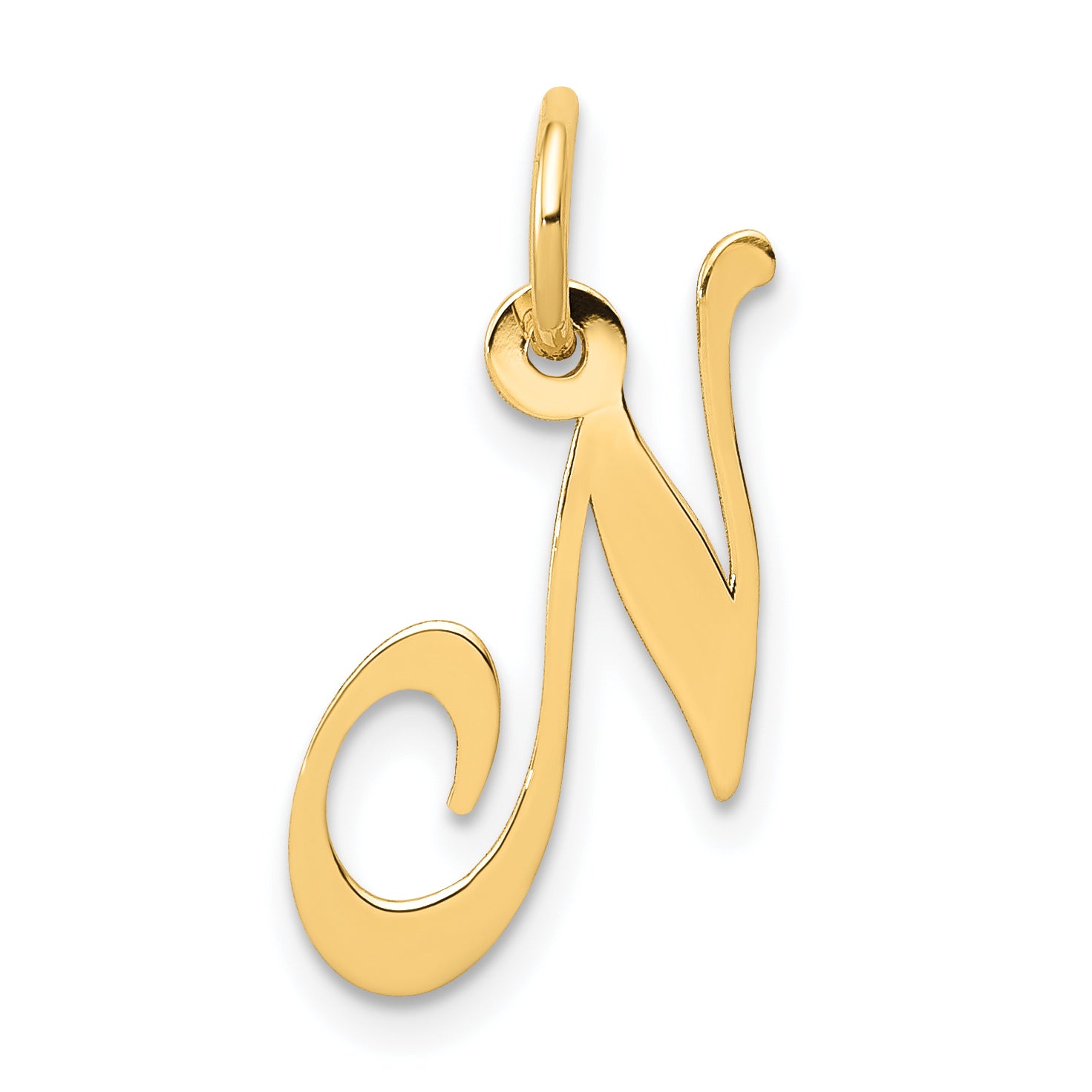 10K Small Fancy Script Initial N Charm Main image
