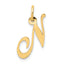 10K Small Fancy Script Initial N Charm