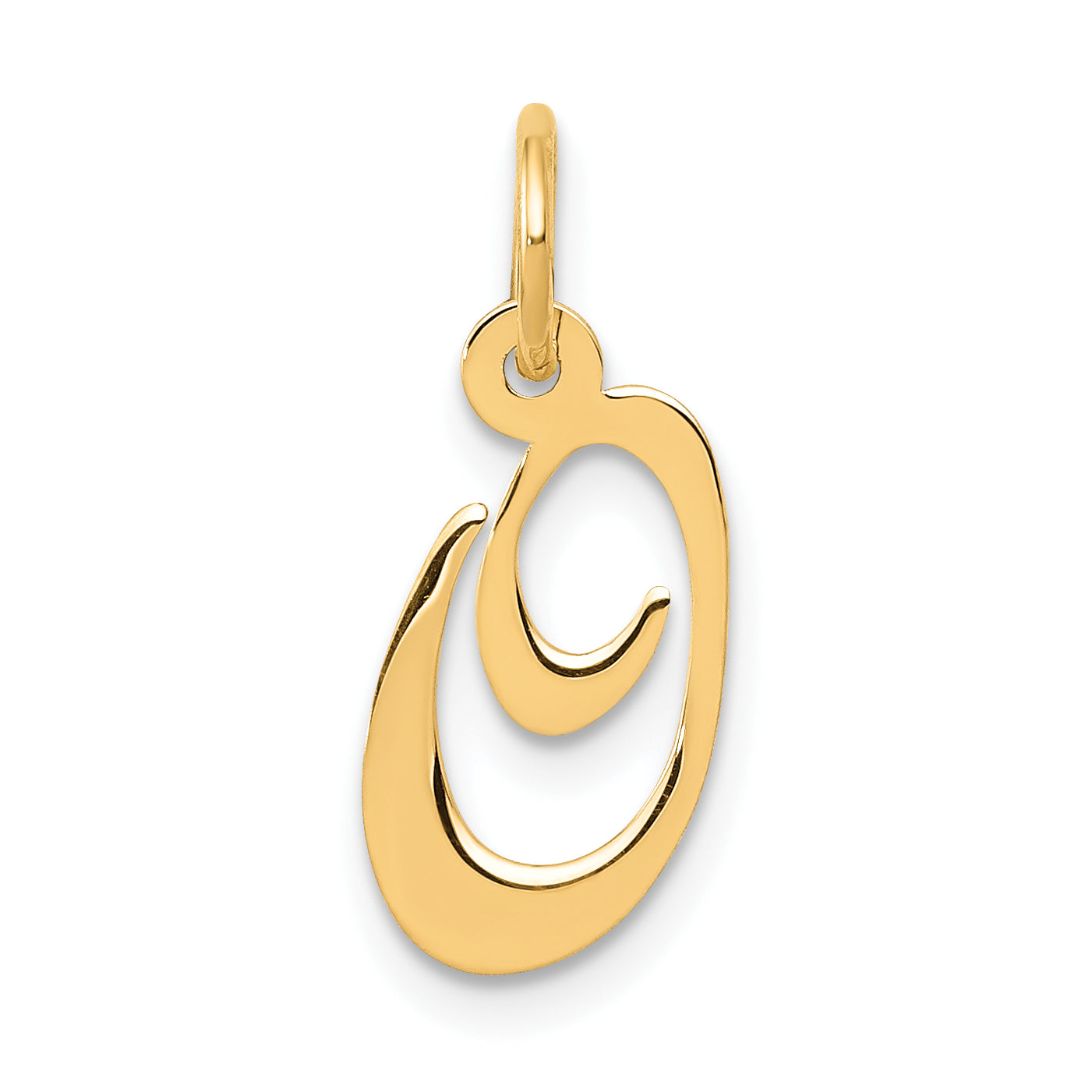 10K Small Fancy Script Initial O Charm Main image