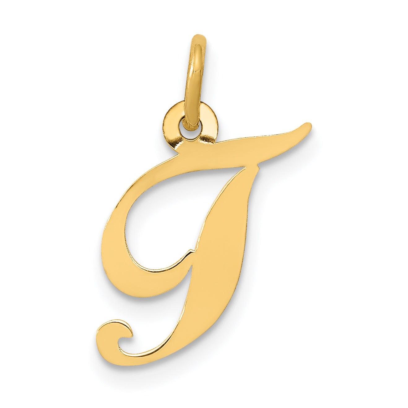 10K Small Fancy Script Initial T Charm Main image