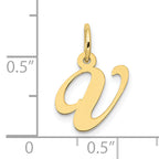 10K Small Fancy Script Initial V Charm