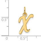 10K Small Fancy Script Initial X Charm