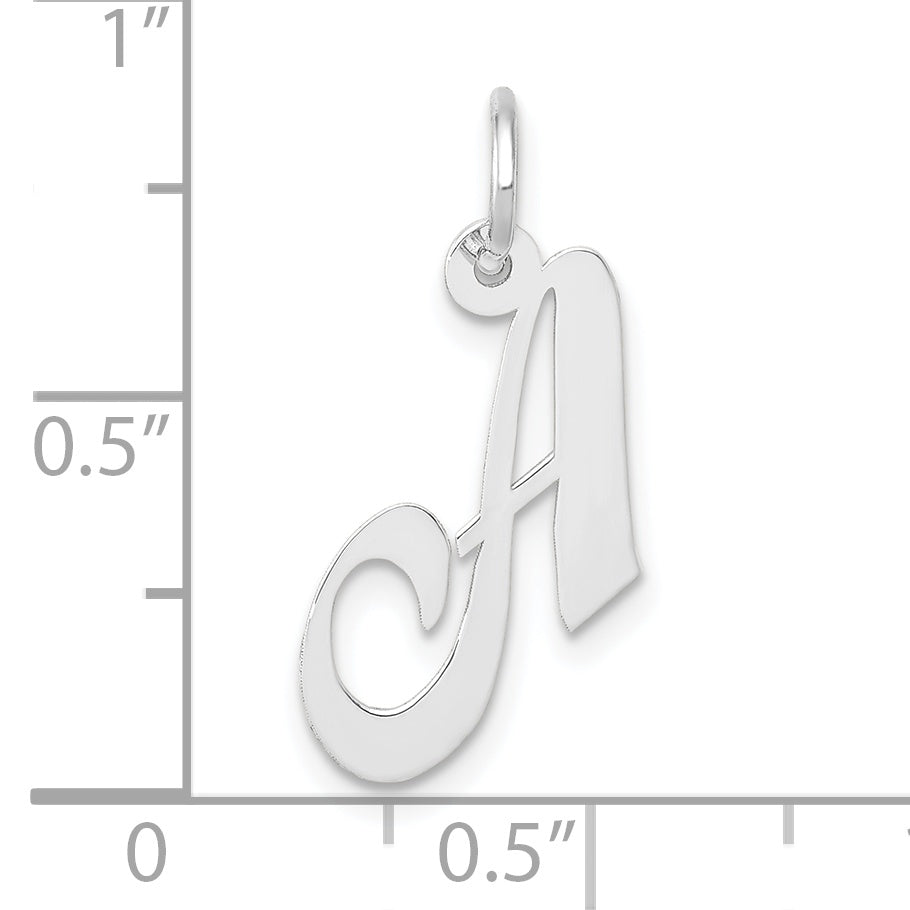 10k White Gold Small Fancy Script Initial A Charm Secondary image