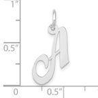 10k White Gold Small Fancy Script Initial A Charm