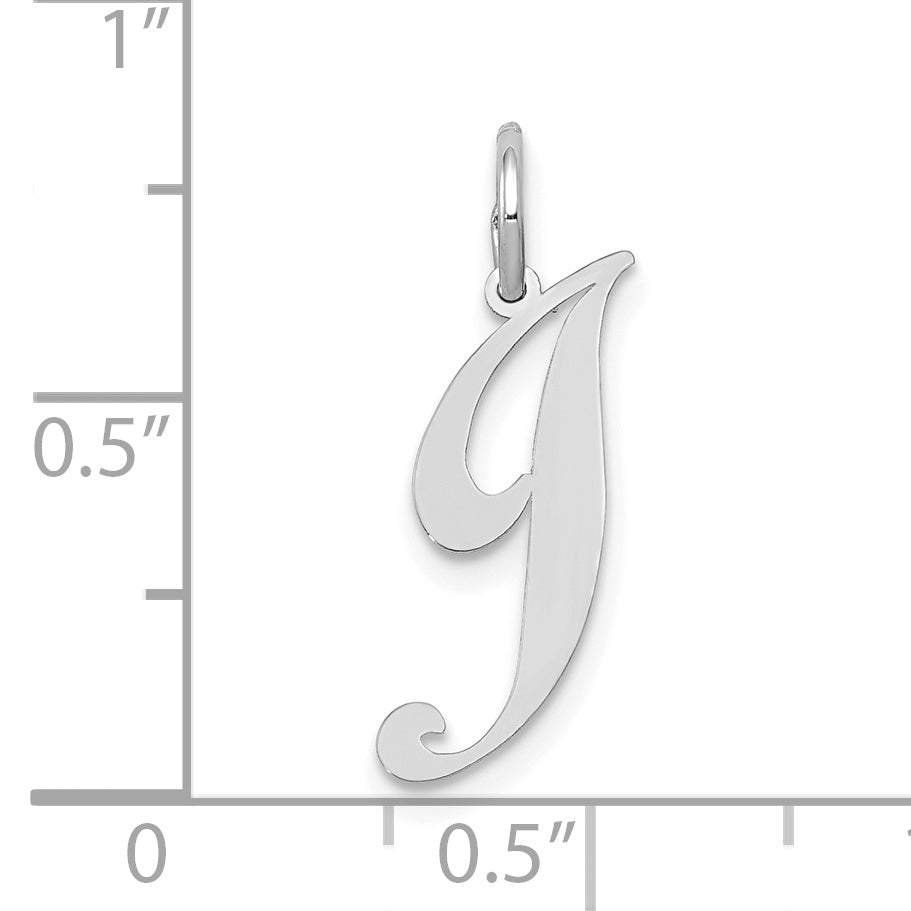 10k White Gold Small Fancy Script Initial J Charm Secondary image