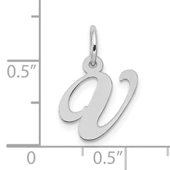 10k White Gold Small Fancy Script Initial V Charm