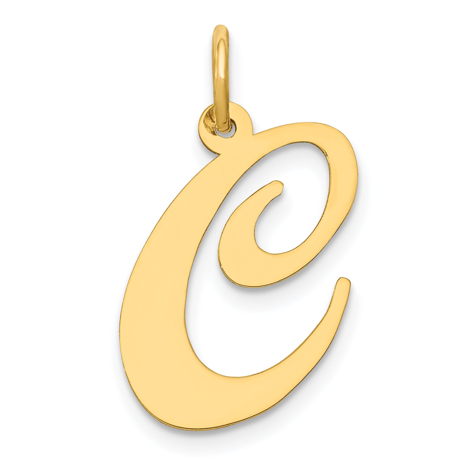 10k Large Fancy Script Letter C Initial Charm Main image