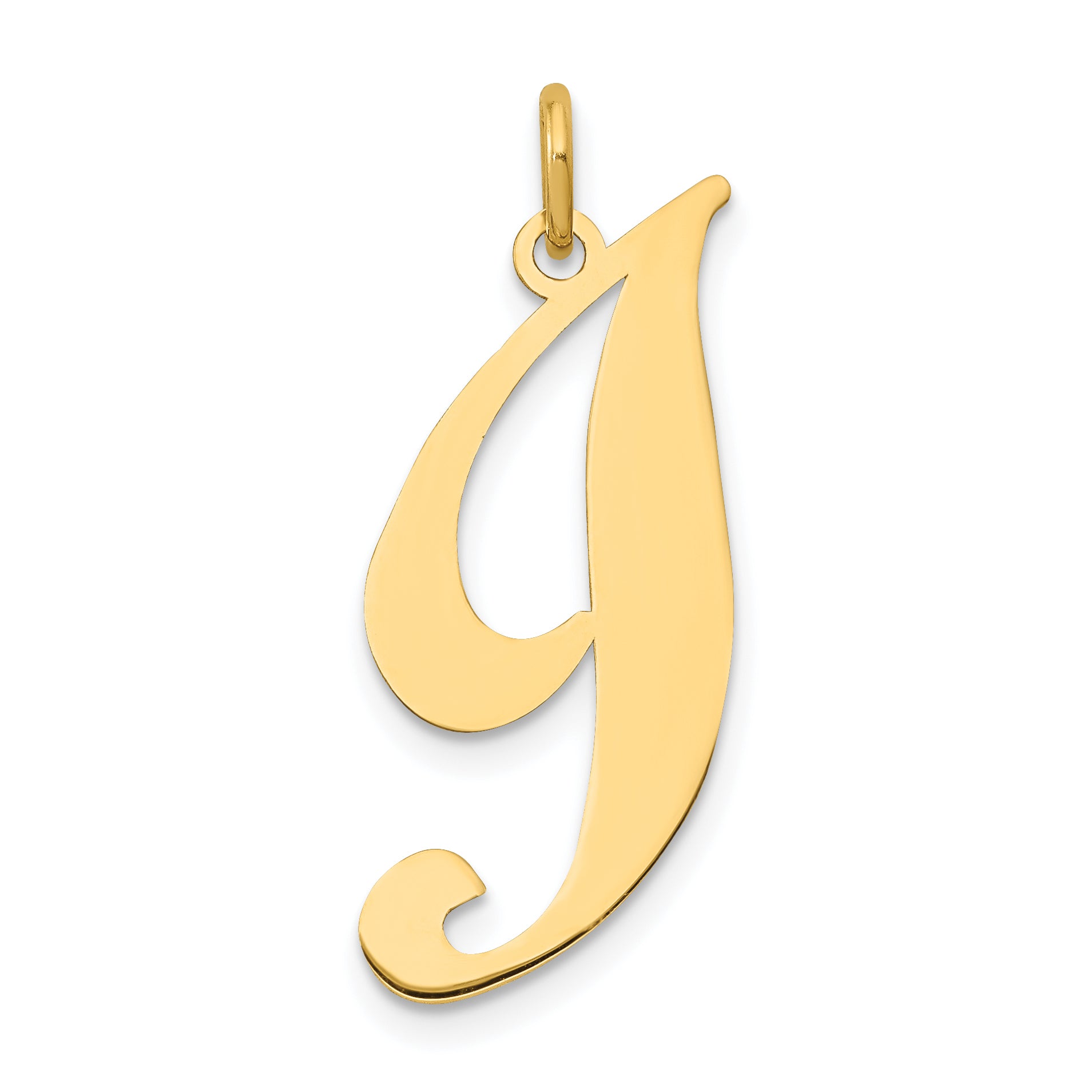 10k Large Fancy Script Letter I Initial Charm Main image
