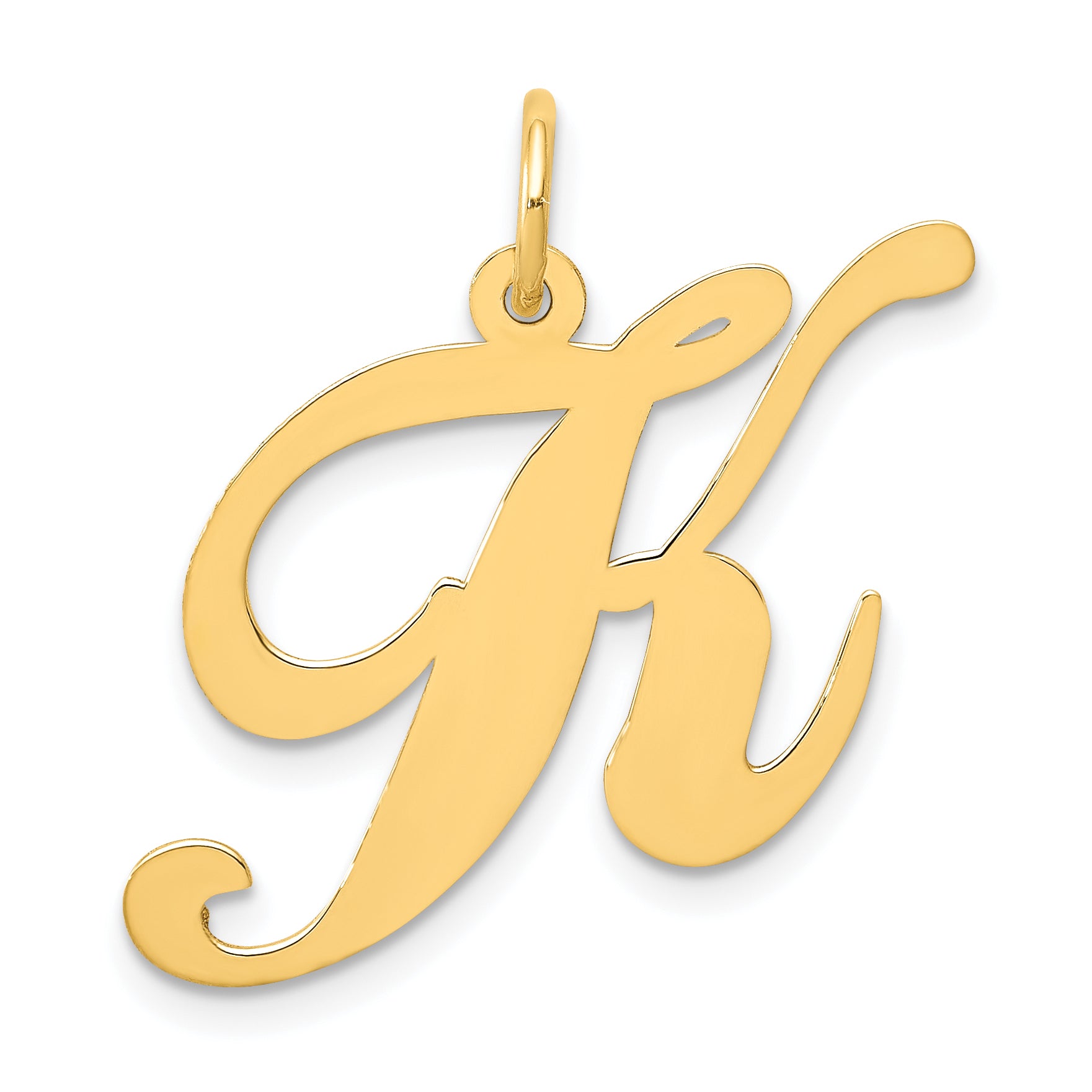 10k Large Fancy Script Letter K Initial Charm Main image