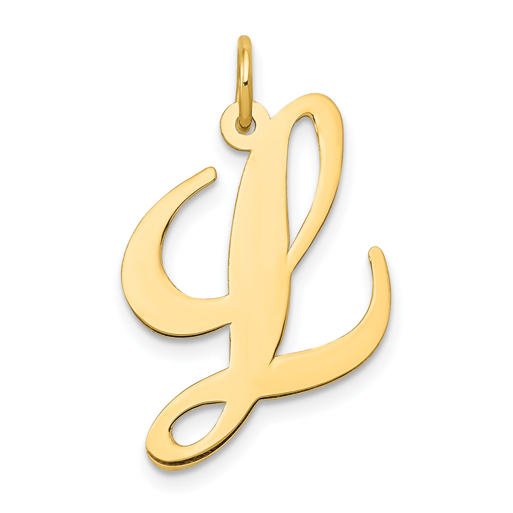 10k Large Fancy Script Letter L Initial Charm Main image
