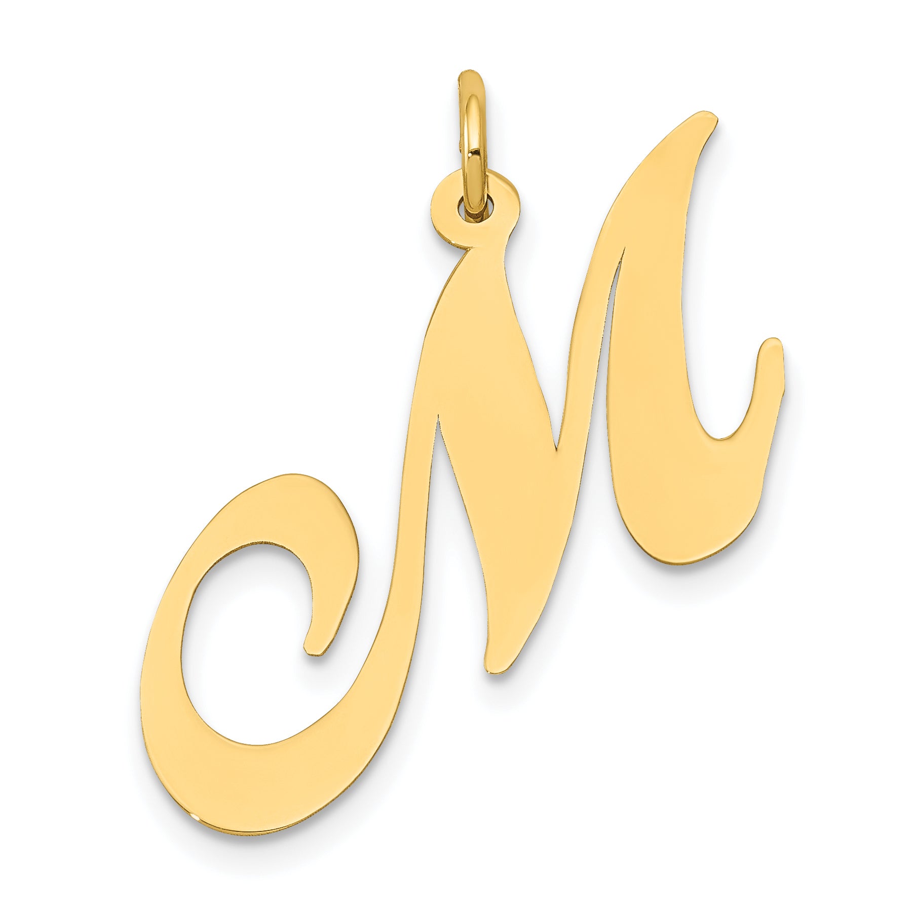 10k Large Fancy Script Letter M Initial Charm Main image
