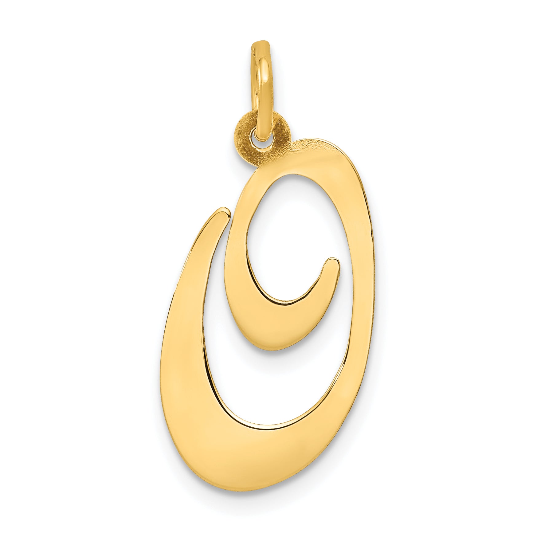 10k Large Fancy Script Letter O Initial Charm Main image