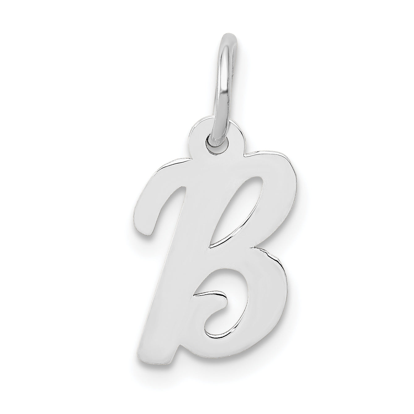 10k White Gold Small Script Initial B Charm Main image