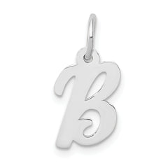 10k White Gold Small Script Initial B Charm