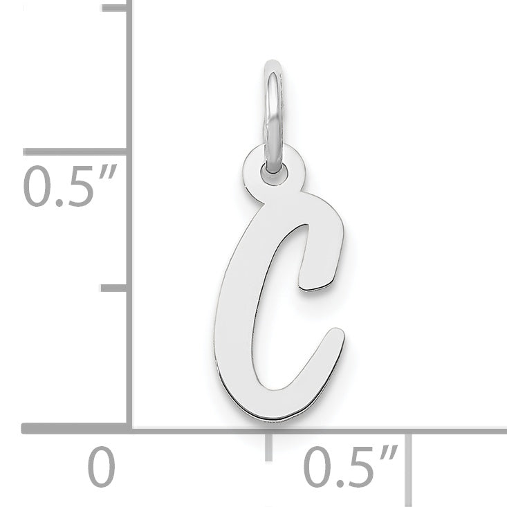 10k White Gold Small Script Initial C Charm Secondary image