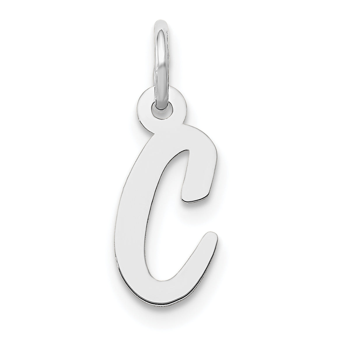 10k White Gold Small Script Initial C Charm Main image