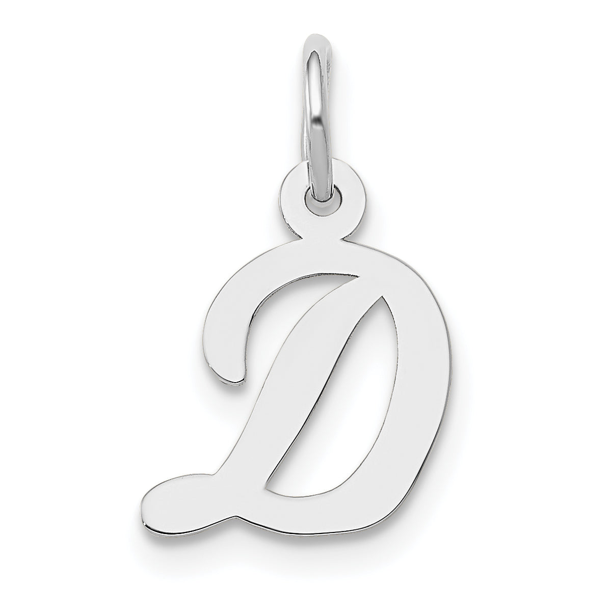 10k White Gold Small Script Initial D Charm Main image