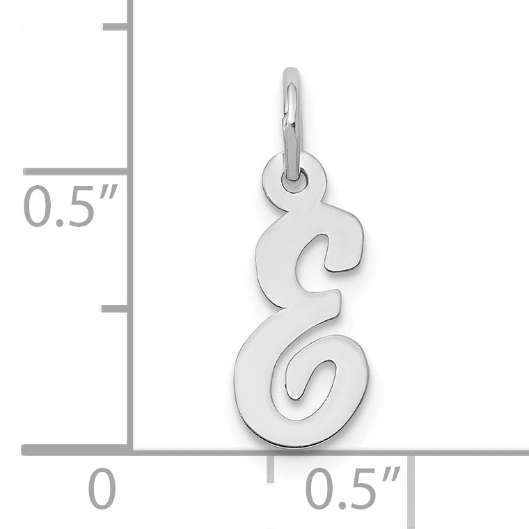 10k White Gold Small Script Initial E Charm Secondary image