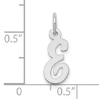 10k White Gold Small Script Initial E Charm