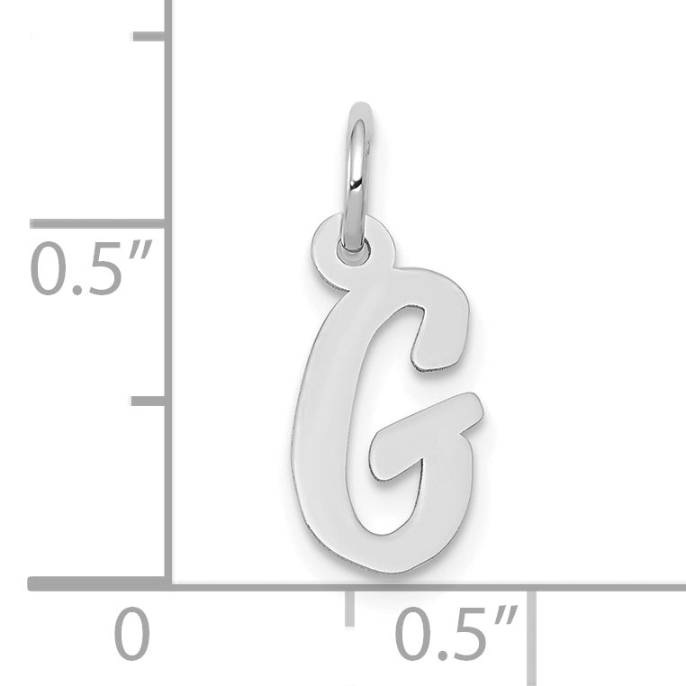 10k White Gold Small Script Initial G Charm Secondary image