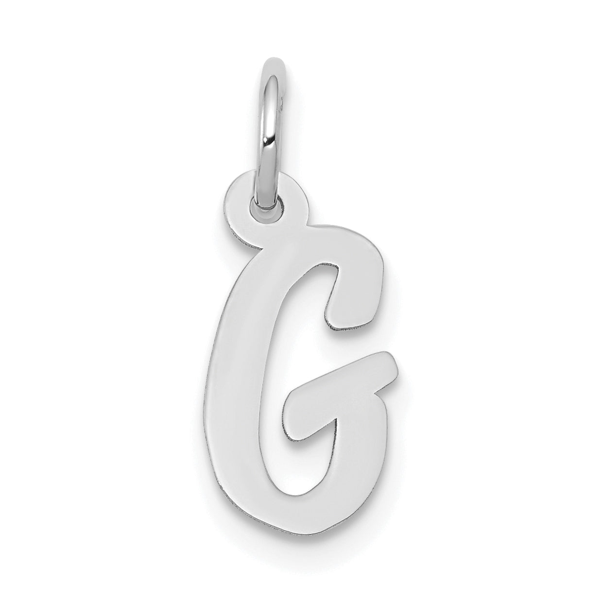 10k White Gold Small Script Initial G Charm Main image