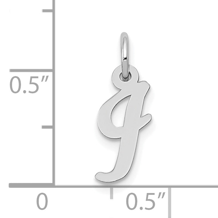 10k White Gold Small Script Initial I Charm Secondary image