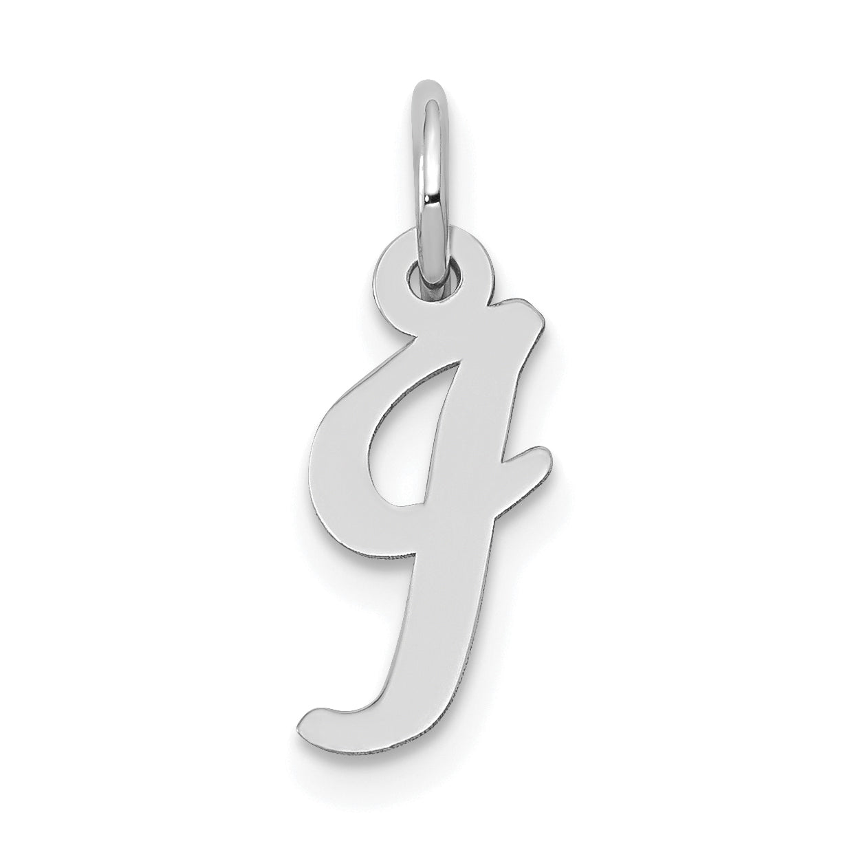 10k White Gold Small Script Initial I Charm Main image