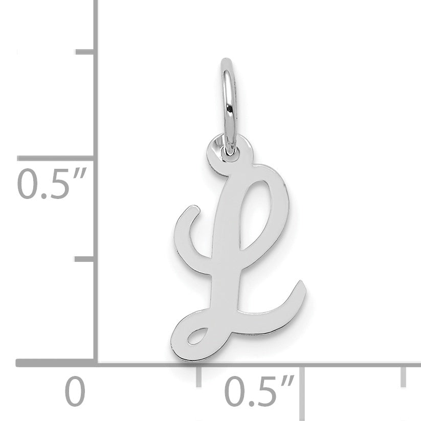 10k White Gold Small Script Initial L Charm Secondary image