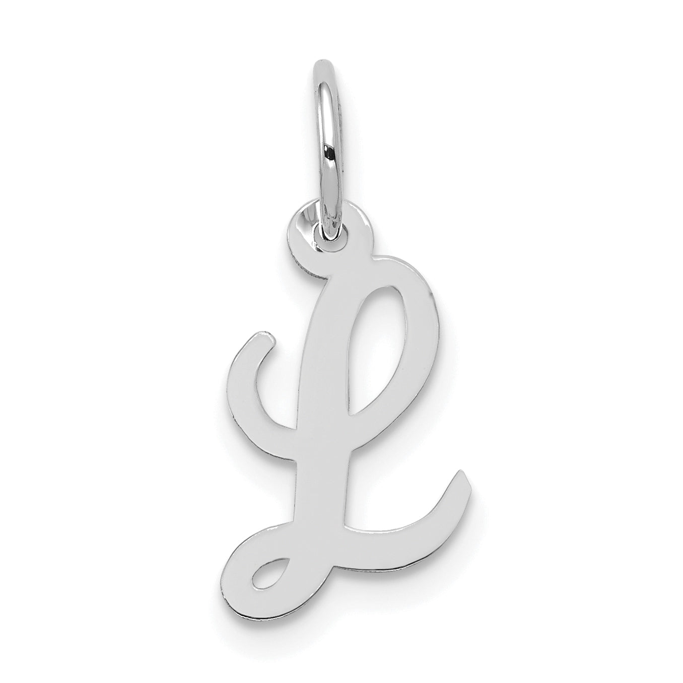 10k White Gold Small Script Initial L Charm Main image
