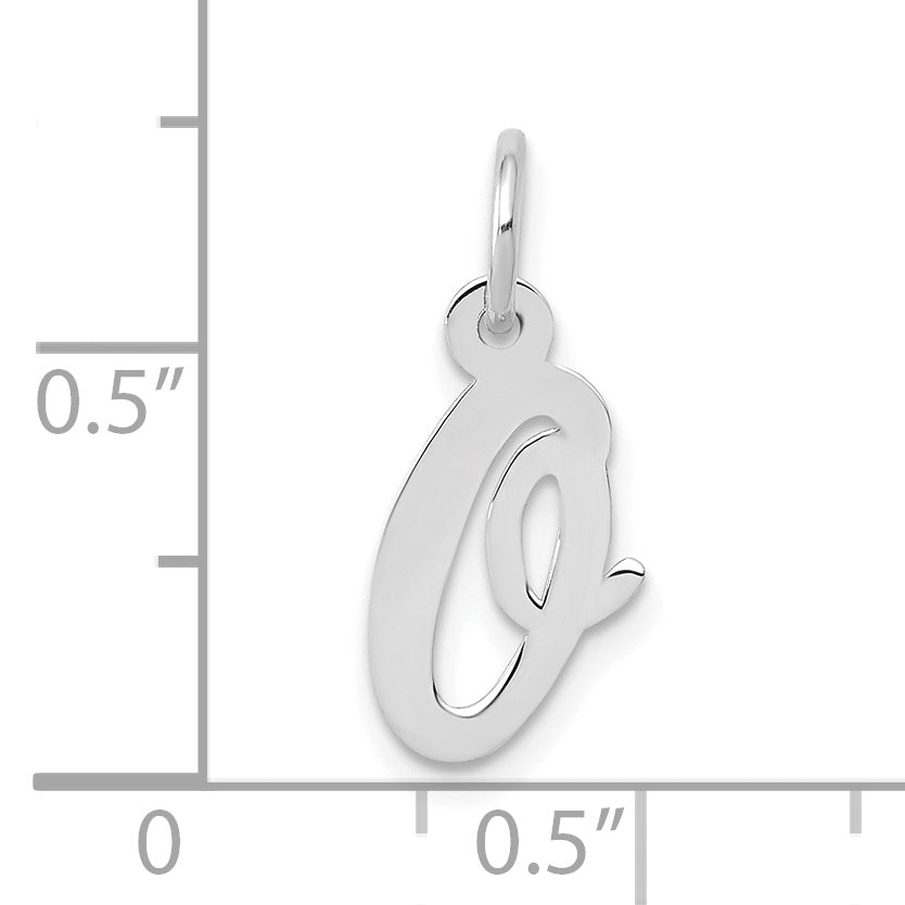10k White Gold Small Script Initial O Charm Secondary image
