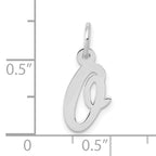 10k White Gold Small Script Initial O Charm