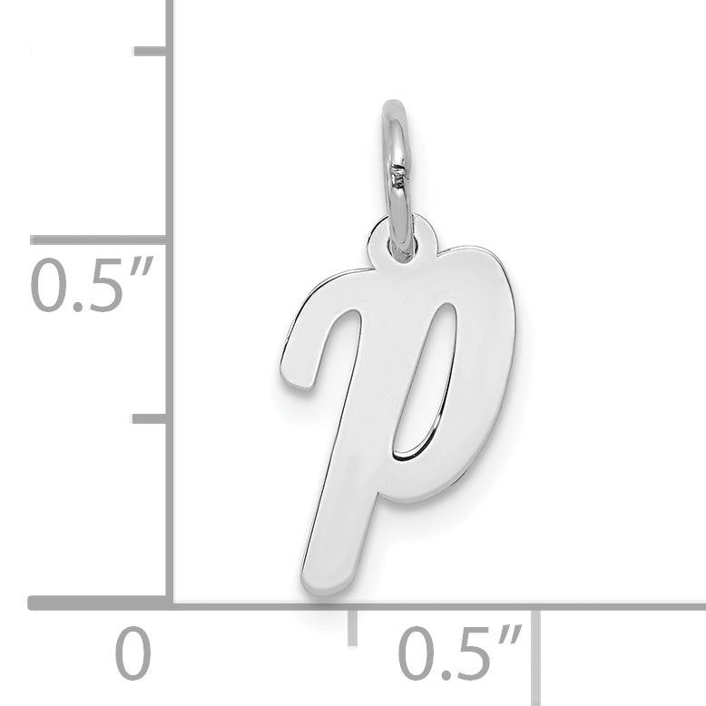 10k White Gold Small Script Initial P Charm Secondary image