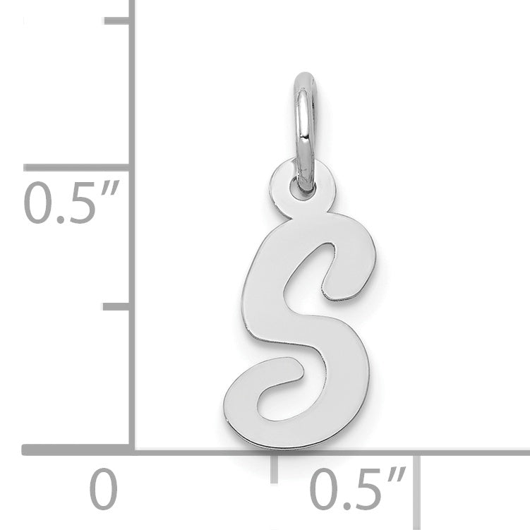 10k White Gold Small Script Initial S Charm Secondary image