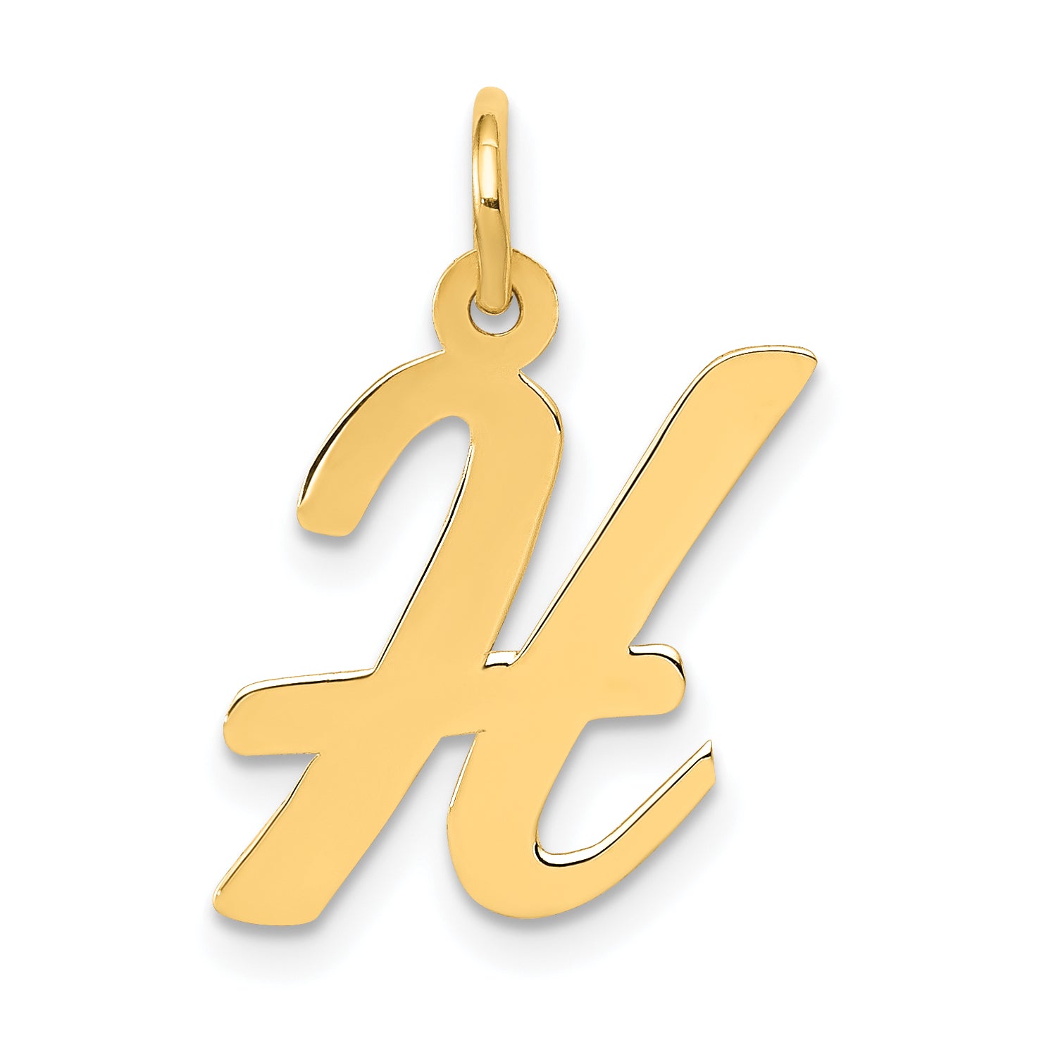 10K Medium Script Letter H Initial Charm Main image