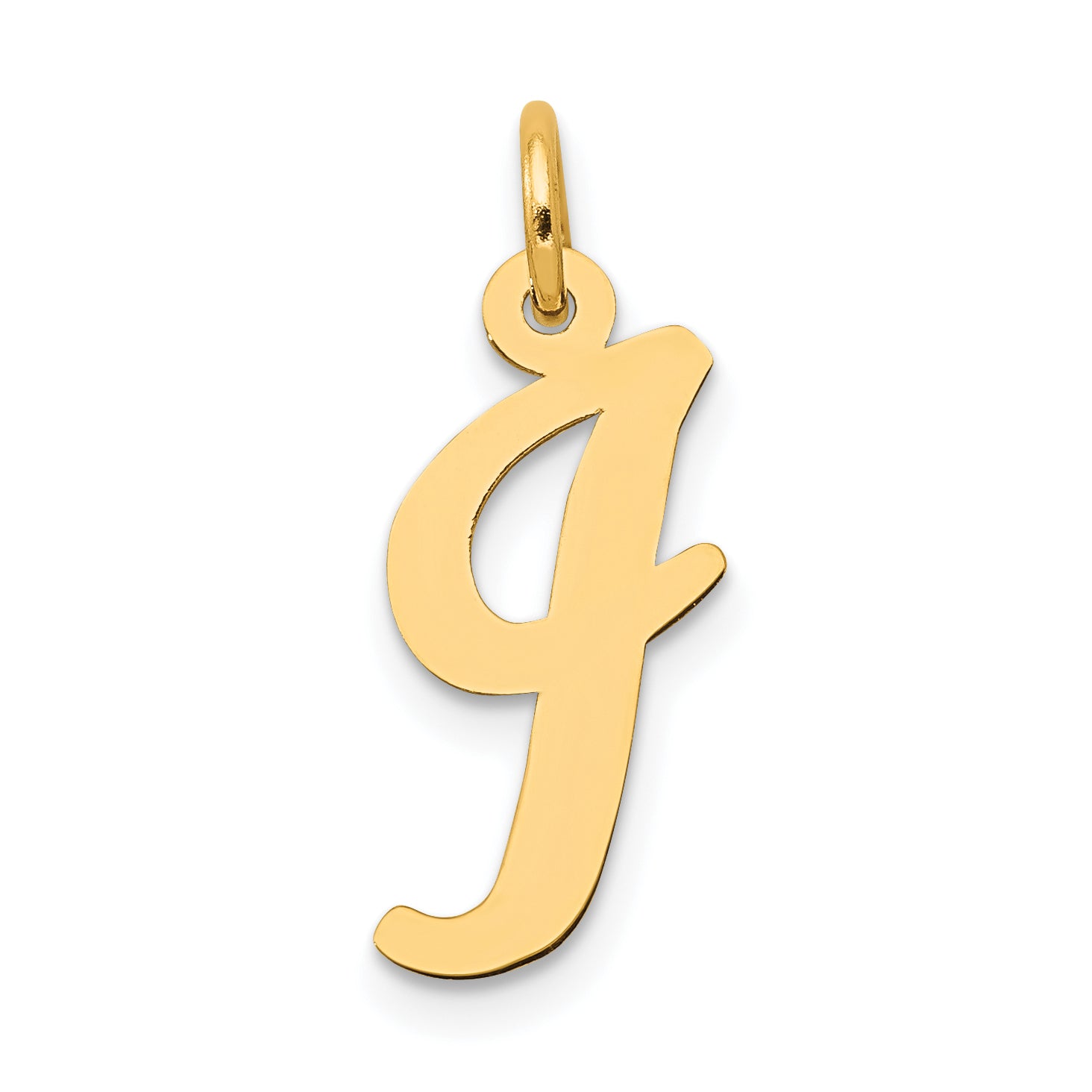 10K Medium Script Letter I Initial Charm Main image