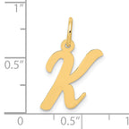 10K Medium Script Letter K Initial Charm