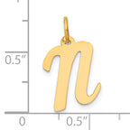 10K Medium Script Letter N Initial Charm
