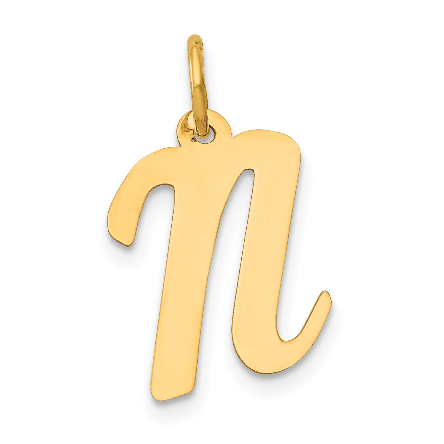 10K Medium Script Letter N Initial Charm Main image
