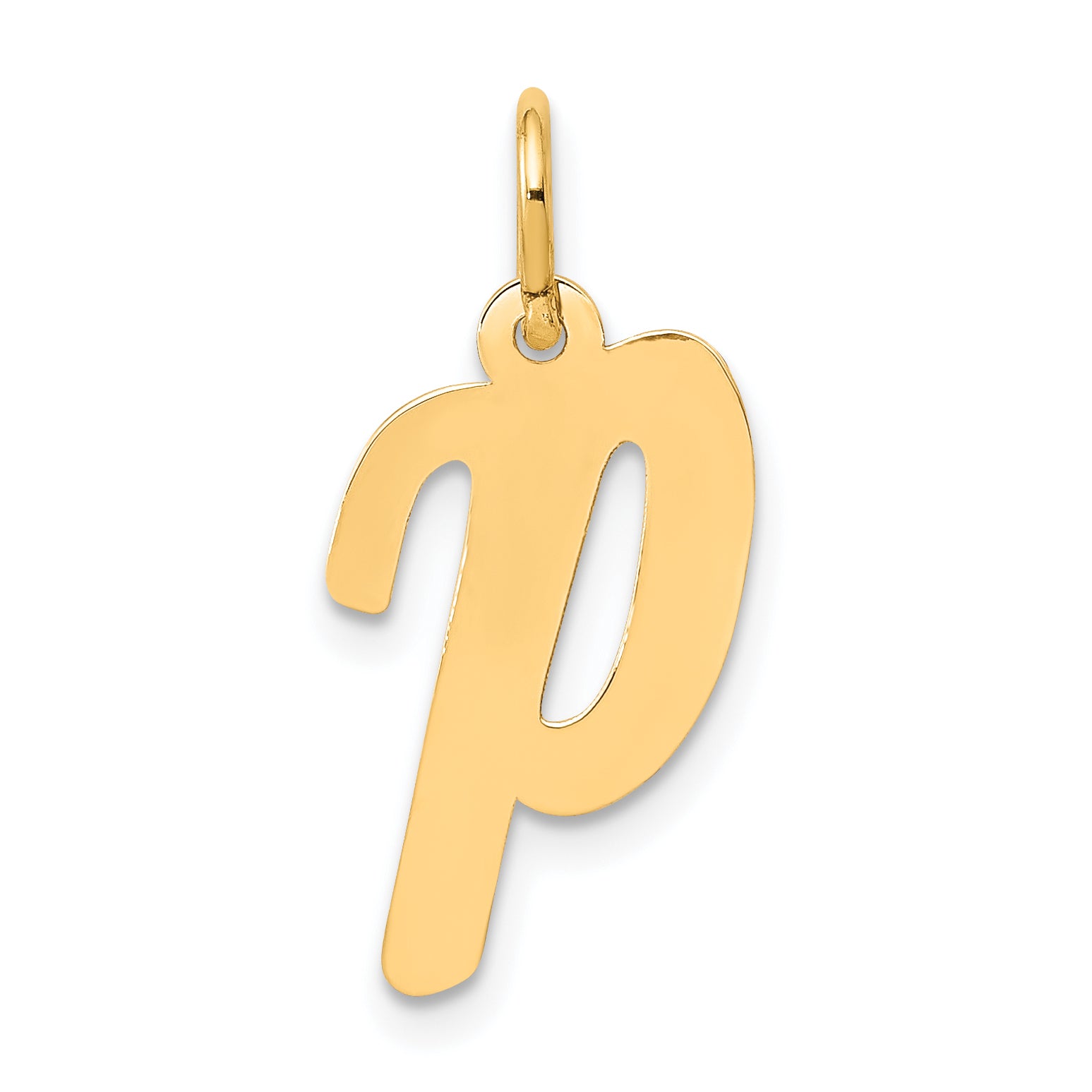 10K Medium Script Letter P Initial Charm Main image