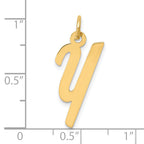10K Medium Script Letter Y Initial Charm