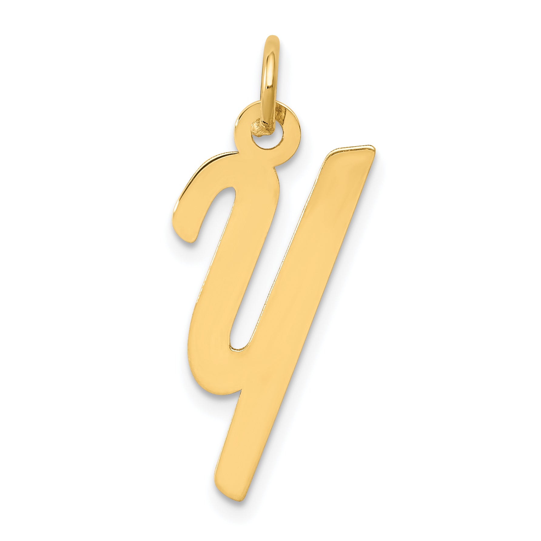 10K Medium Script Letter Y Initial Charm Main image