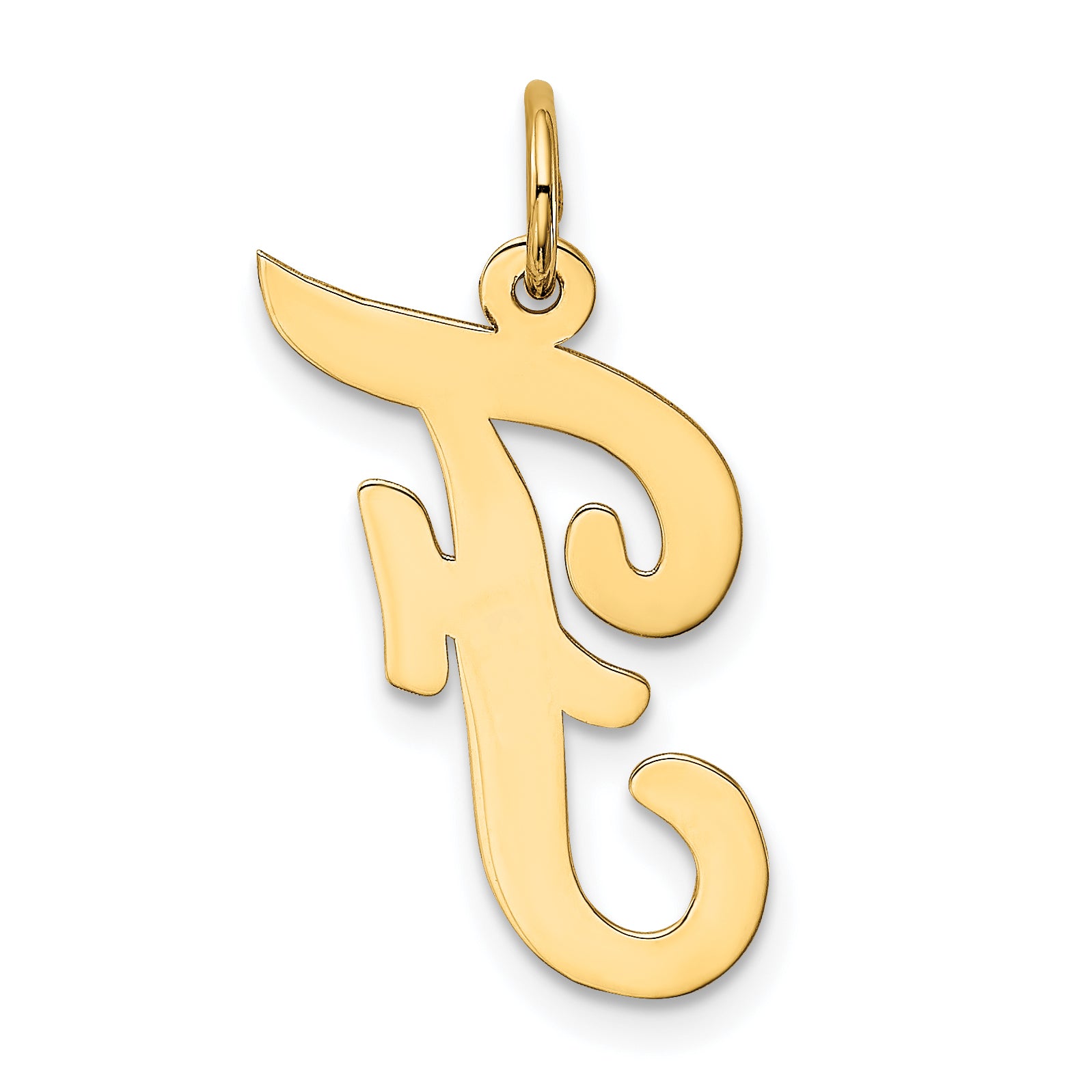 10k Large Script Letter F Initial Charm