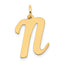 10k Large Script Letter N Initial Charm