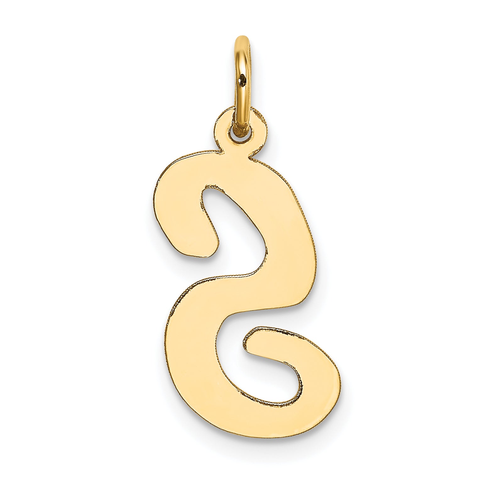 10k Large Script Letter S Initial Charm