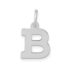 10k White Gold Small Block Initial B Charm